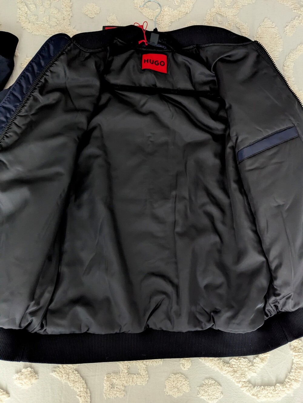 Hugo Boss Men's Baxen Bomber Jacket In Dark Blue Size XL NEW - Picture 6 of 12